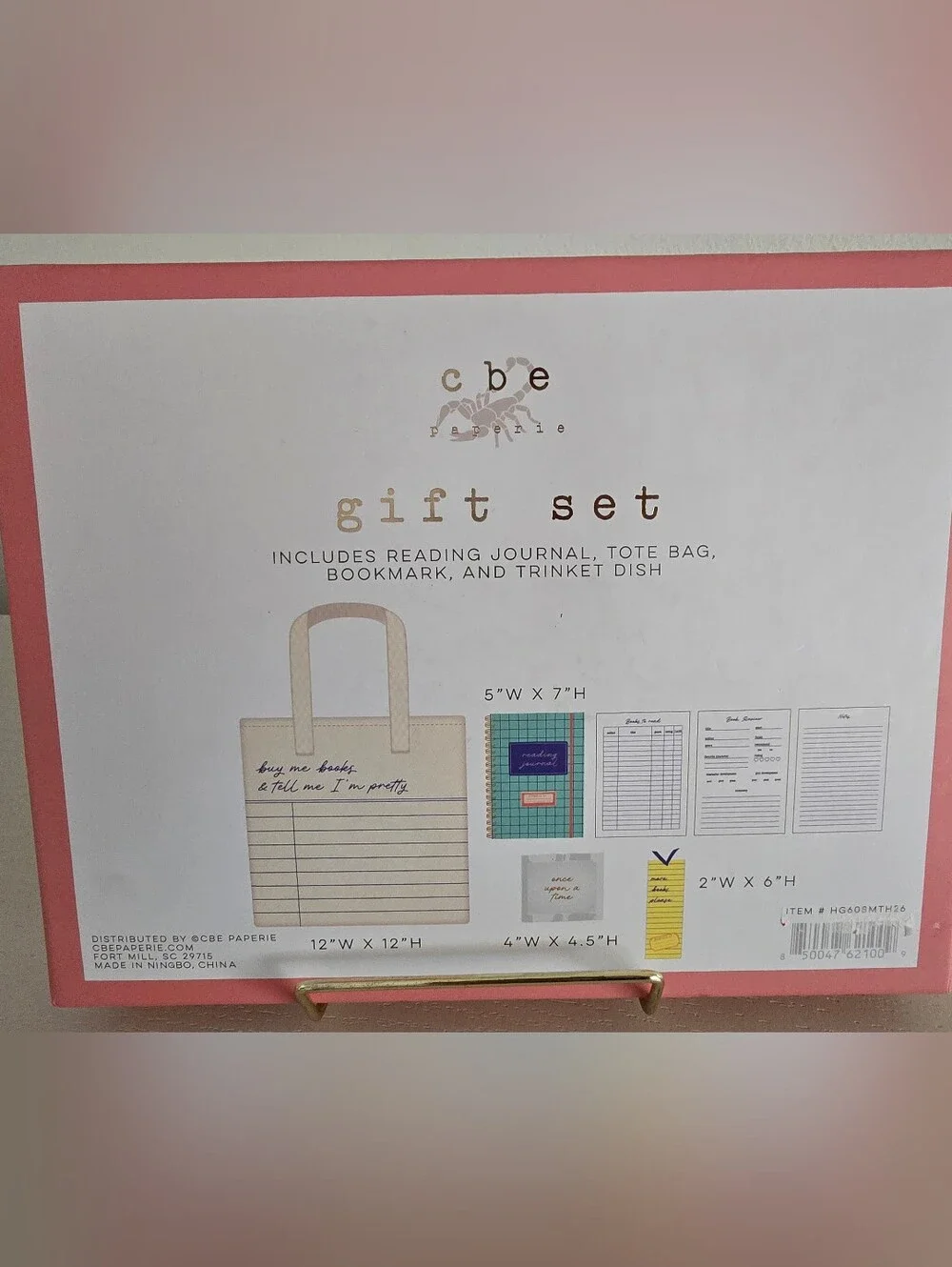 Reading Journal Gift Set in Mint Or Pink